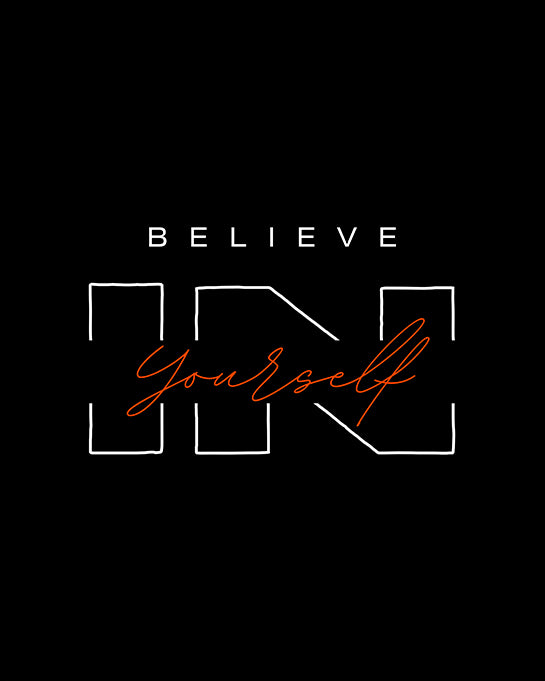 Believe in Yourself Black T-Shirt | Minimal Motivational Graphic Tee for Men