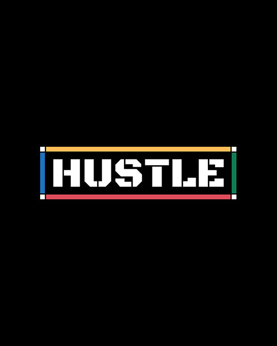 HUSTLE Statement Black T-Shirt Premium Cotton Streetwear for Men