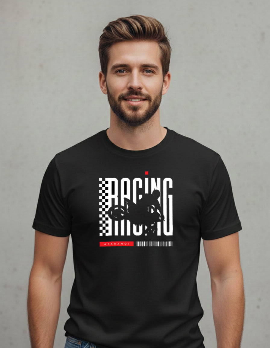 Racing Graphic Motorcycle T-Shirt (Black)