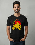 Retro Rider Motorcycle Graphic T-Shirt (Black)