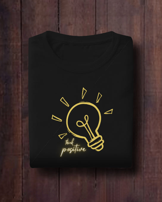 Think Positive Graphic Tee Inspirational Quote T-Shirt