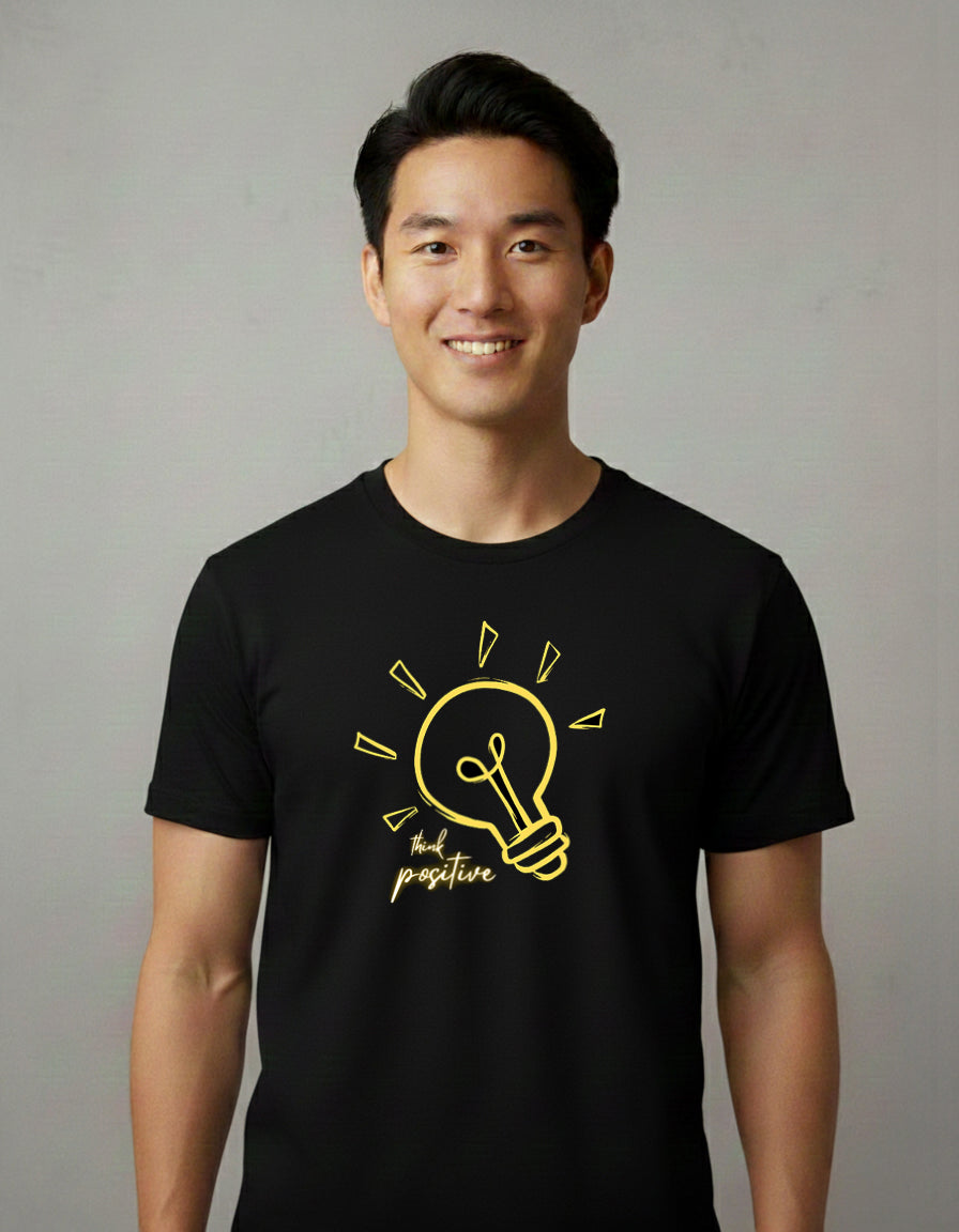Think Positive Graphic Tee Inspirational Quote T-Shirt