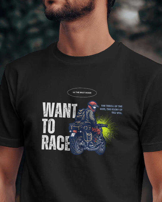 Want To Race Motorcycle Rider Graphic T-Shirt