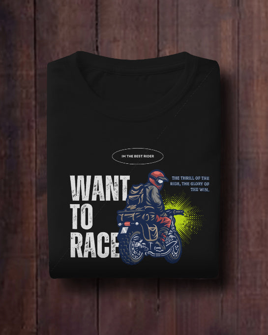 Want To Race Motorcycle Rider Graphic T-Shirt