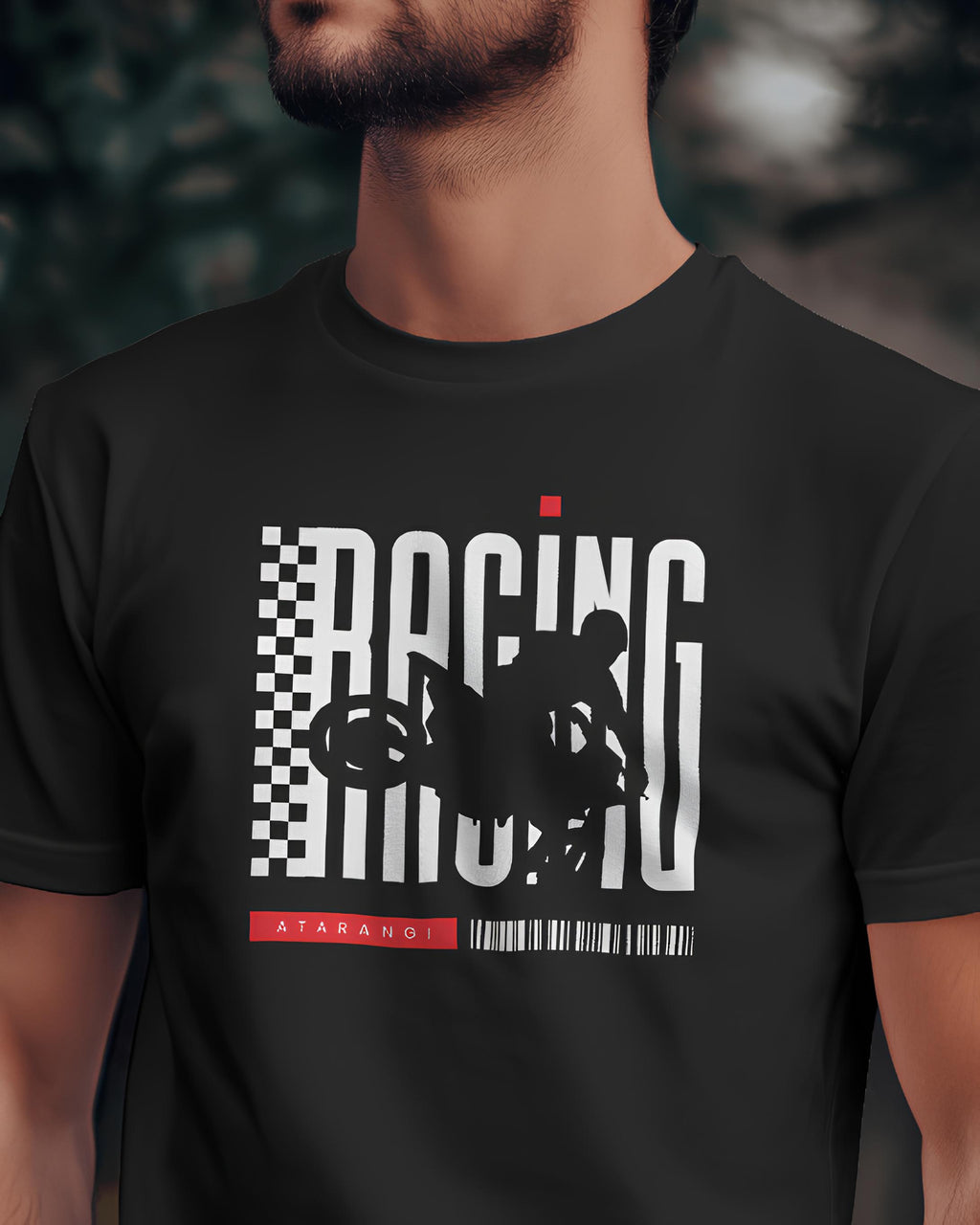 Racing Graphic Motorcycle T-Shirt (Black)