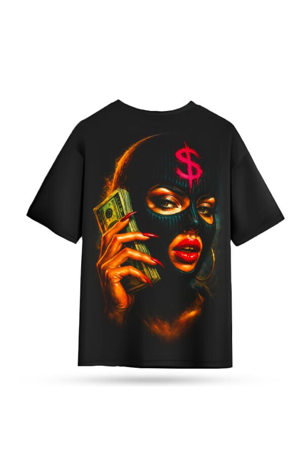 ATARANGI Cash Queen Oversized Graphic T-Shirt – Premium Cotton Urban Streetwear (Black)