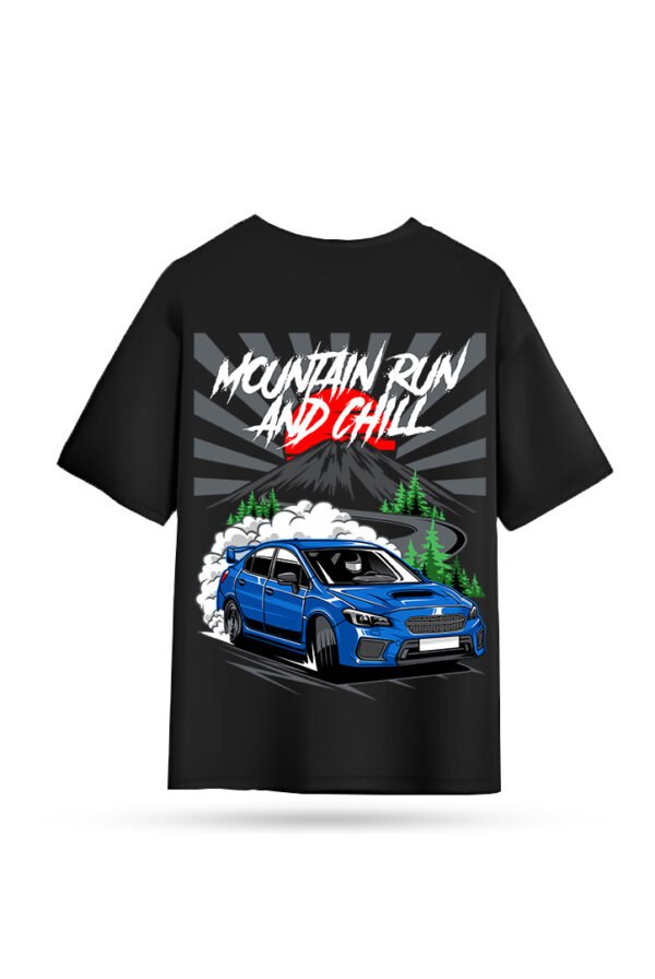 ATARANGI Mountain Run & Chill Oversized Graphic T-Shirt – Premium Cotton JDM Streetwear (Black)