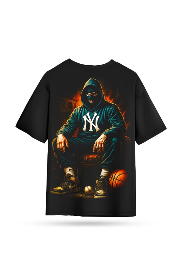 ATARANGI Urban Phantom Oversized Graphic T-Shirt – Premium Cotton Hip-Hop Streetwear (Black)